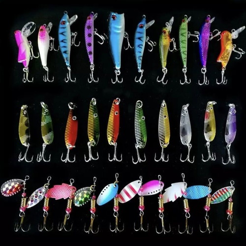 Set of wobblers and spoons new, 30 pieces