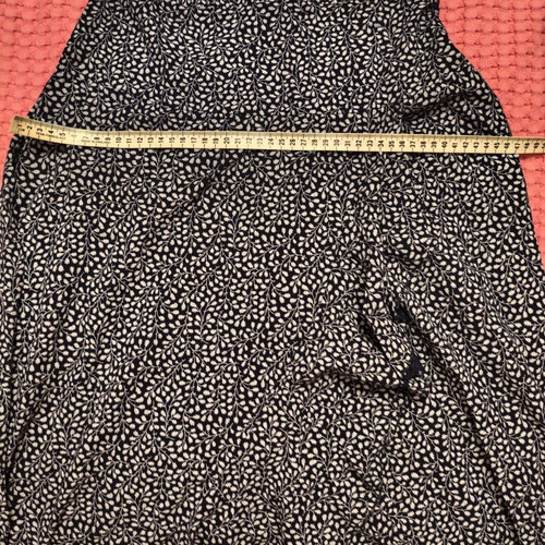 Boho Chic Maxi Skirt, One Size, blue with white floral print