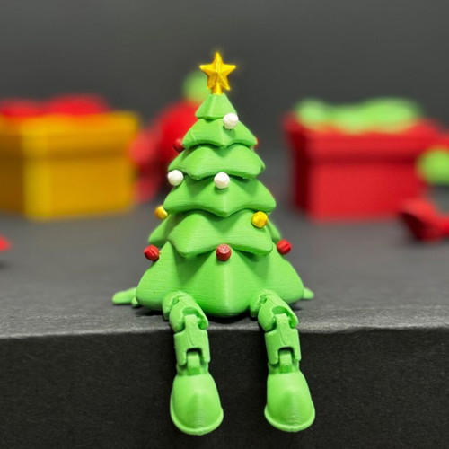 Christmas tree new with ornament and flexible legs 7cm