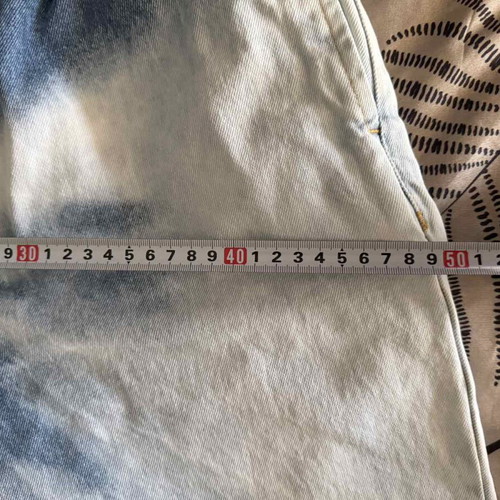 Lazy OAF & The Flintstones Bedrock Unisex Jeans, S, like new, white and blue