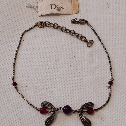 Christian Dior necklace authentic new beige