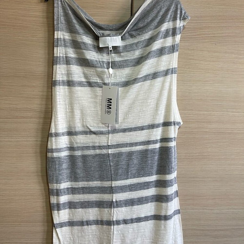 Blouse dress new, white and gray, size M