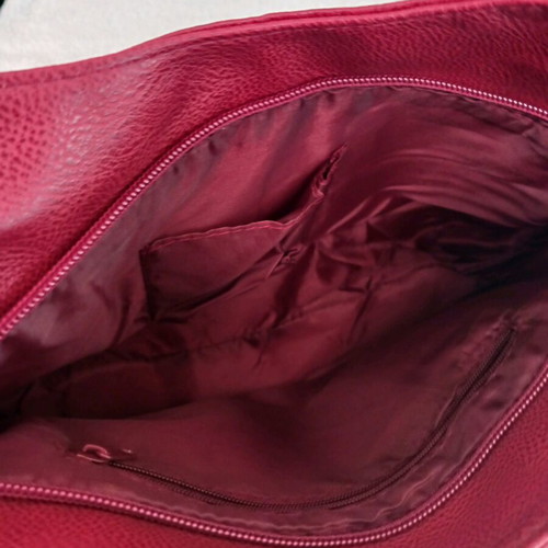 Leather shoulder bag new, red