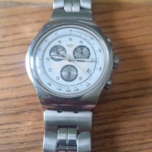 Swatch wristwatch used, silver unisex