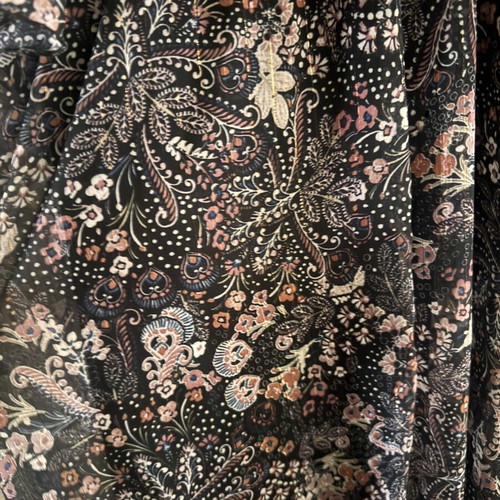 Maxi boho dress Fueguina with floral pattern and gold detail size XL
