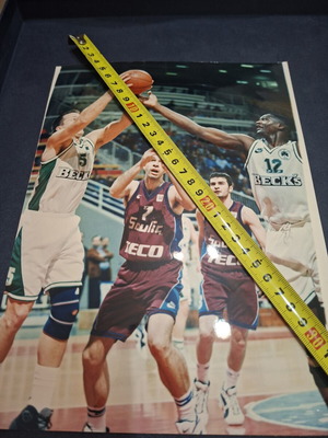 Basketball photo used, men's, vintage, 20×27 cm