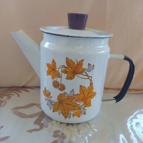 Vintage Soviet Enamel Coffee Pot Teapot like new, authentic 1970