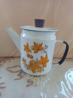 Vintage Soviet Enamel Coffee Pot Teapot like new, authentic 1970