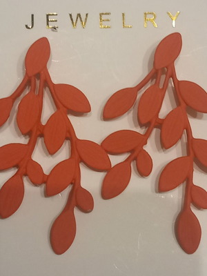 Μοντέρνα σκουλαρίκια καινούργια, κόκκινα