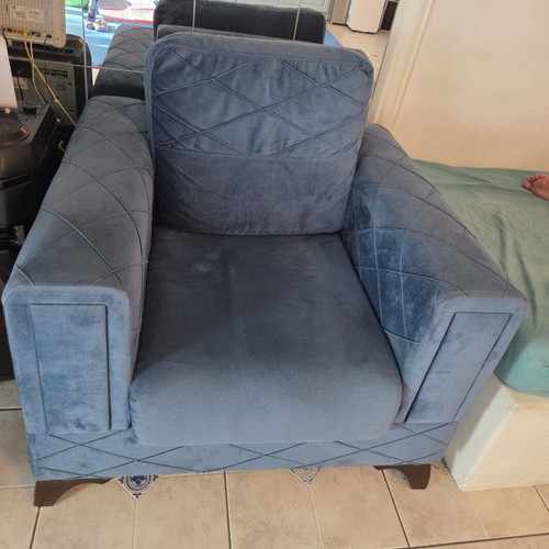 Navy Blue Velvet Armchair like new