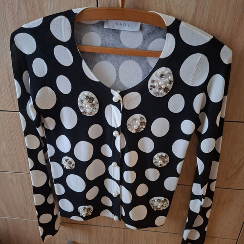 Kaos Italian polka dot cardigan new with Zara black top gift