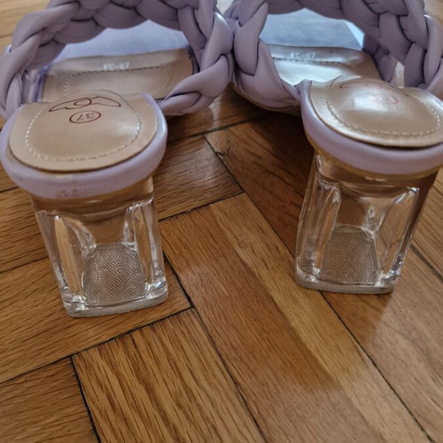 Block heel mules lavender color size 37 like new