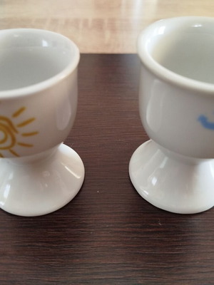 Glass egg cups like new