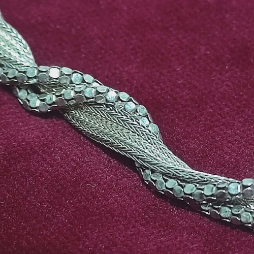 Silver necklace 925 vintage like new, braided style 82 cm