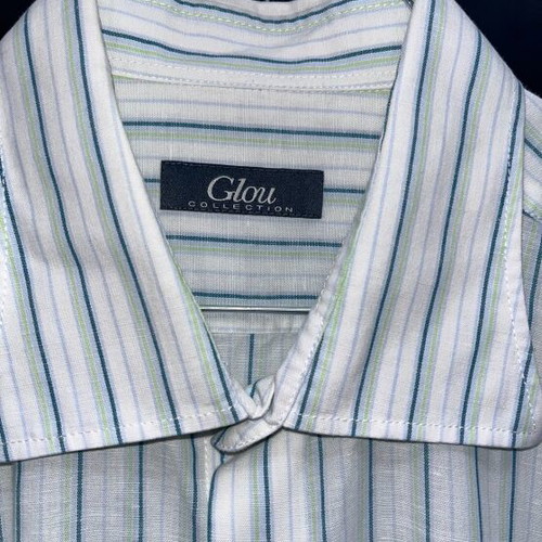Men's shirt XL like new, white with green stripes