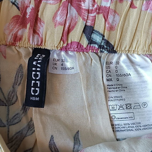 Floral asymmetrical skirt H&M like new, XXSmall, multicolor yellow