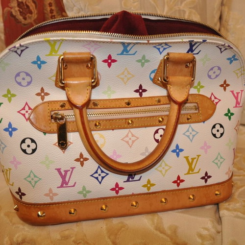 Louis Vuitton Alma PM Murakami white limited edition handbag like new