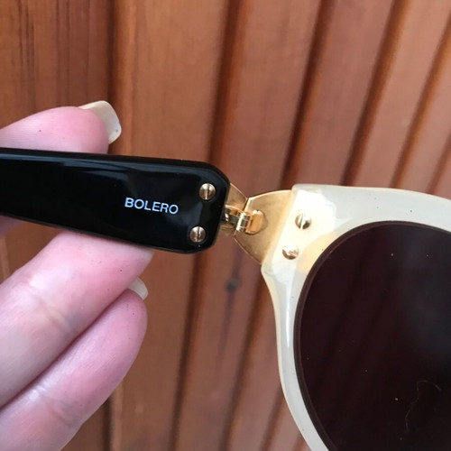 Bolero sunglasses mint Milky and Black new with silver and gold details