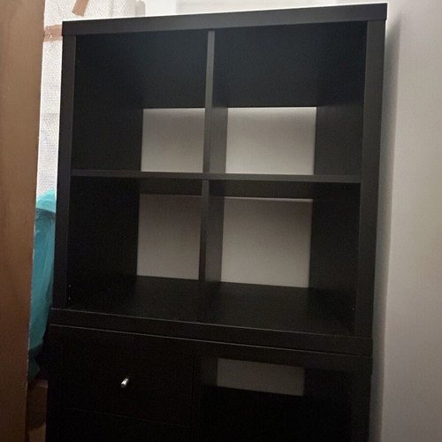 IKEA KALLAX dark brown 4-compartment shelves, set of 2