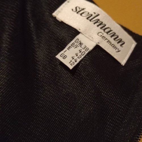 Steilmann floral Y2K double dress size UK 12 new, black and beige
