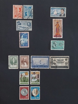 Greek Stamp Series used, 9 complete sets 1945-1966