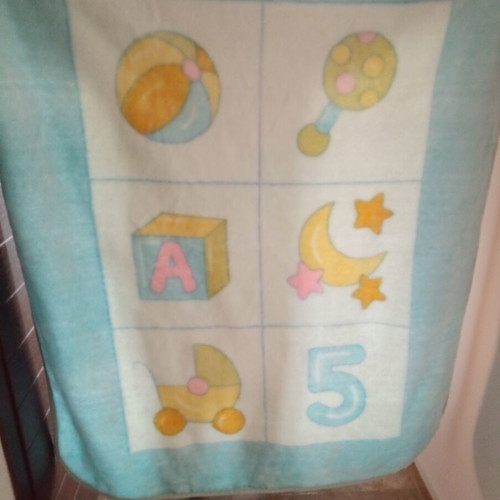 Baby Velour Crib Blanket like new