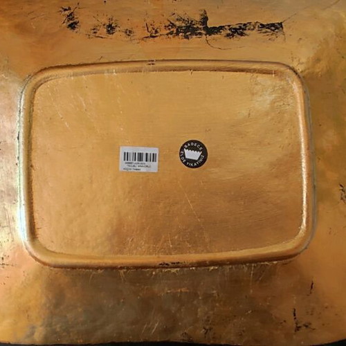Glass gilded tray with Constantinople depiction, new