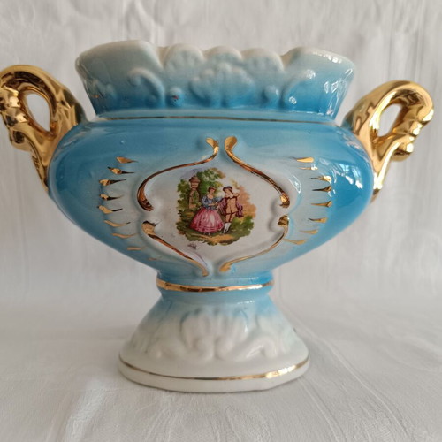 Vintage vases set of 3 from Italian ceramics in baroque style like new