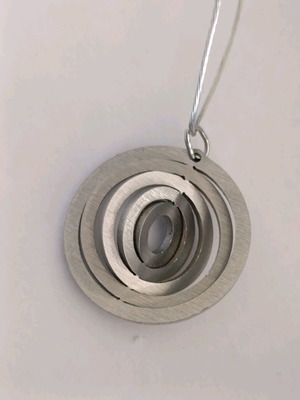 Silver Spiral Circles Necklace like new, minimalist design