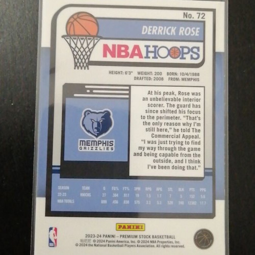 Derrick Rose 2023-24 Panini Premium Stock card like new