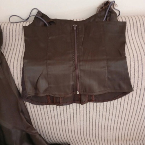 Skirt set with blouse brown, like new, size M