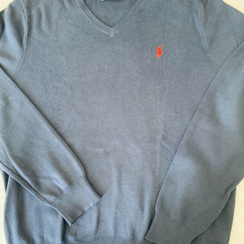 Polo Ralph Lauren Slim Fit V-Neck Sweater Navy Blue like new