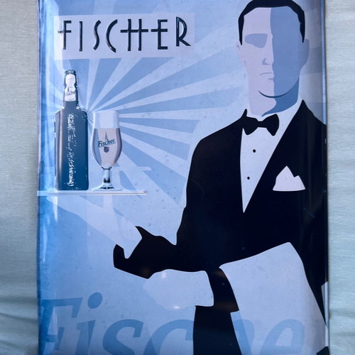 Metal Fischer Advertising Sign like new, 40x31 cm
