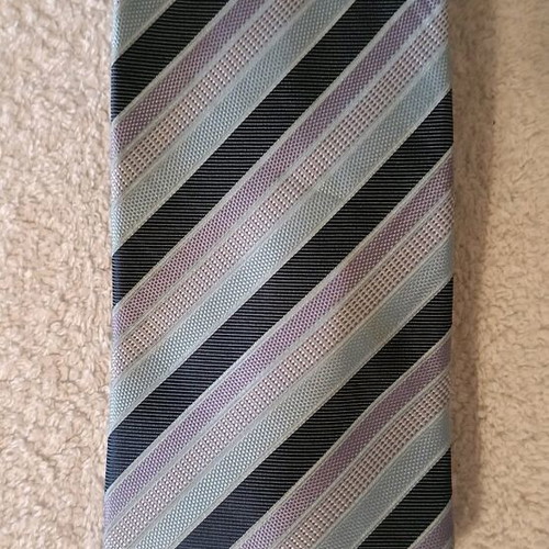 Marks & Spencer men's tie blue with purple stripes, new