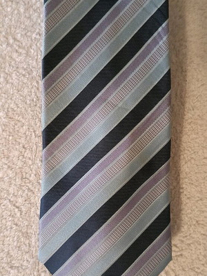 Marks & Spencer men's tie blue with purple stripes, new