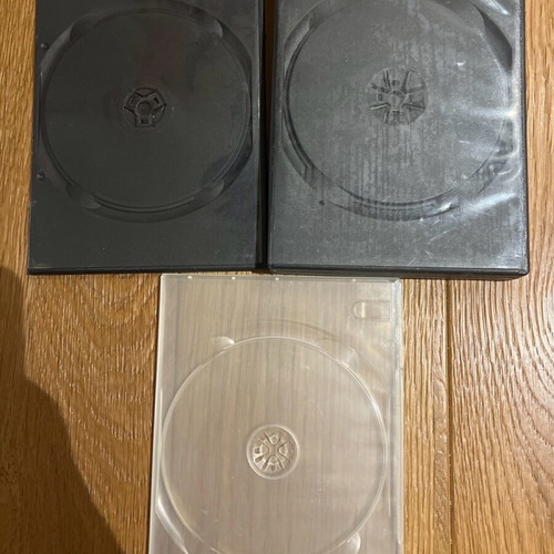 DVD and CD cases used, plastic