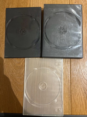DVD and CD cases used, plastic