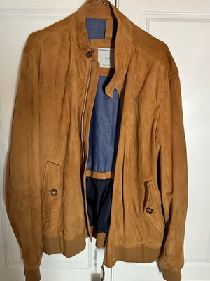 Mango Men’s Bomber Jacket Real Suede New XL