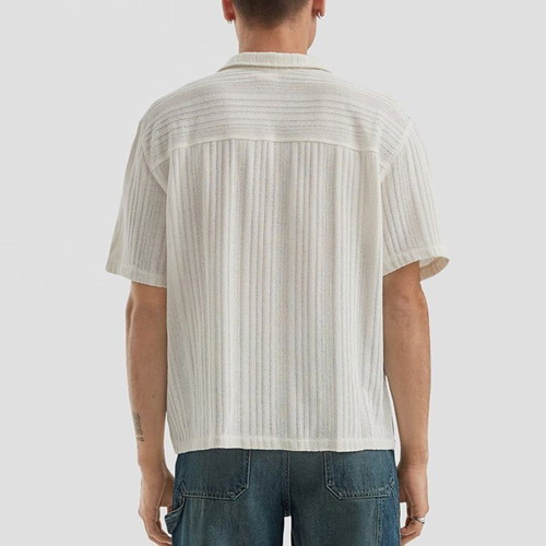 ZARA knitted mesh men's shirt short sleeve new, size S, beige
