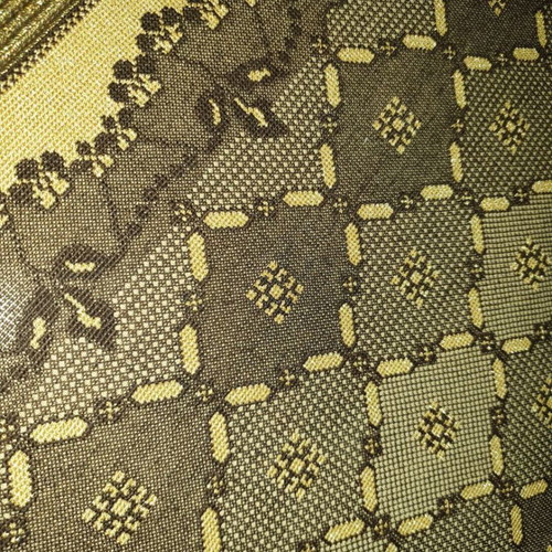 Tablecloth with tassels 82x82 cm dark brown and gold new