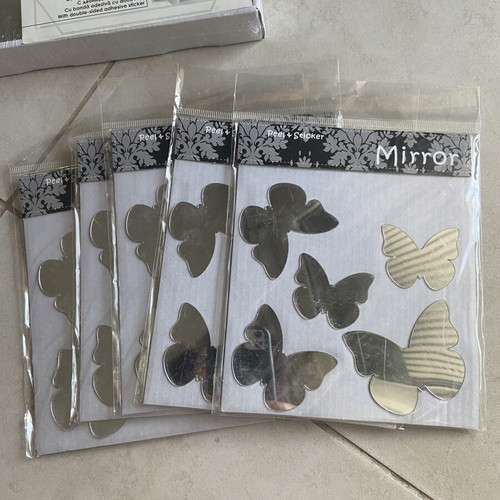 Small butterfly-shaped mirrors pack of five new