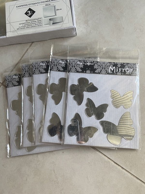 Small butterfly-shaped mirrors pack of five new