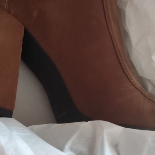Castor ankle boots new leather brown size 40 heel 10 cm