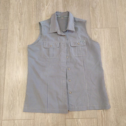 Vaude sleeveless shirt women's size M 38 like new, grey and blue