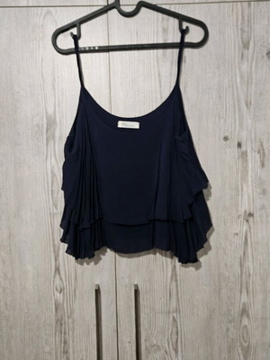 Blue crop top used with two layers of fabric