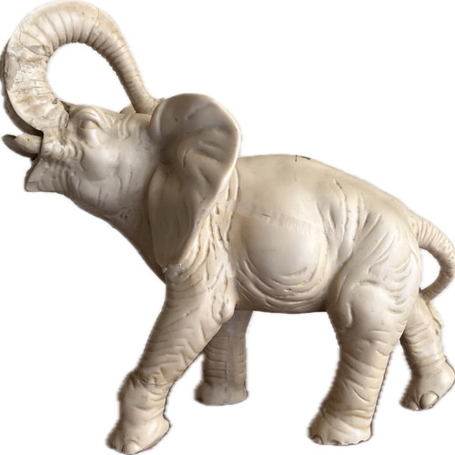 Elephant statue and lion ashtray used