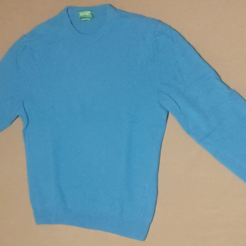 Benetton lightweight wool sweater medium turquoise like new
