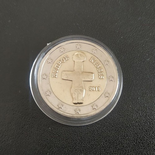 2 Euro Coin Cyprus 2018 used in protective capsule