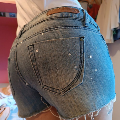 Bershka Denim Shorts like new, low waist, blue, size 38