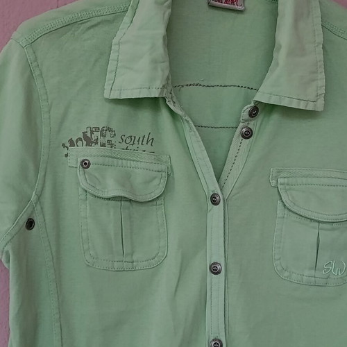 Soccx women's short-sleeve shirt like new, lime green, size XL